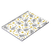 Seamless pattern with snowflakes and fir branches. notitieboek (Linkerzijde)