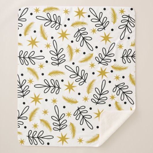 Seamless pattern with snowflakes and fir branches. sherpa deken (Voorkant)