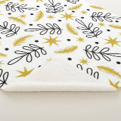 Seamless pattern with snowflakes and fir branches. sherpa deken (3/4)
