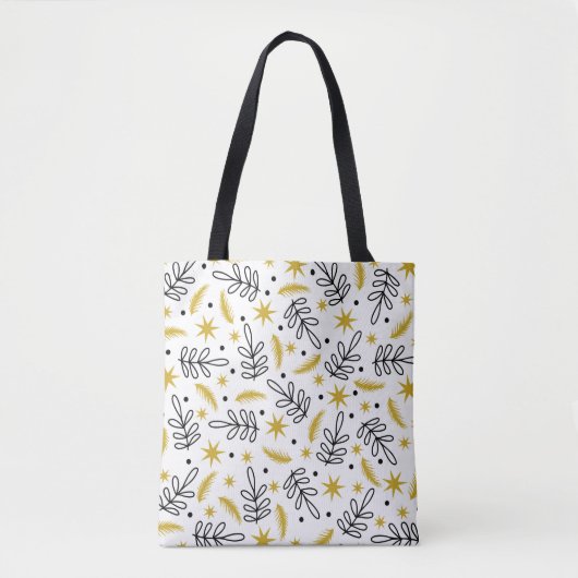 Seamless pattern with snowflakes and fir branches. tote bag (Voorkant)