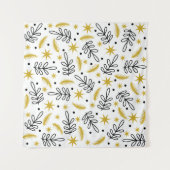 Seamless pattern with snowflakes and fir branches. wandkleed (Voorkant)