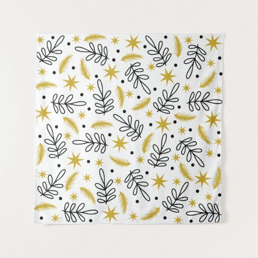 Seamless pattern with snowflakes and fir branches. wandkleed (Voorkant)