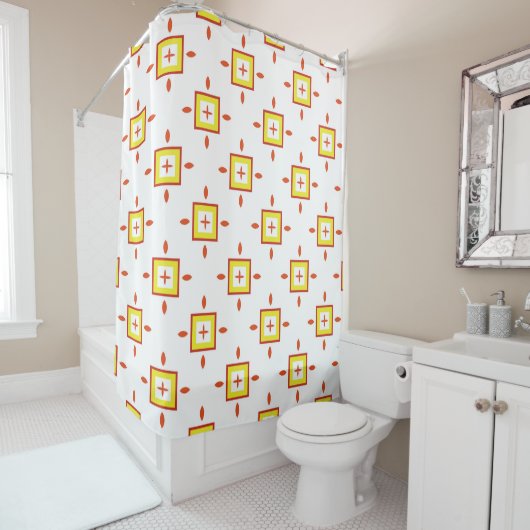 Seamless pattern with squares Abstract background Douchegordijn (In situ)
