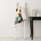 Seamless pattern with stylized birds in retro bauh sherpa deken (In situ)