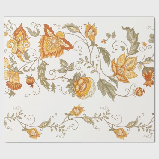 Seamless pattern with stylized ornamental flowers cadeaupapier (Vlak)