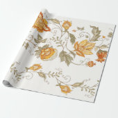 Seamless pattern with stylized ornamental flowers cadeaupapier (Uitgerold)