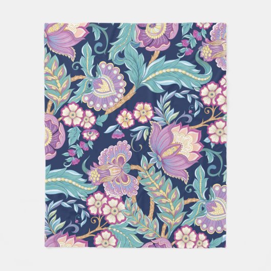 Seamless pattern with stylized ornamental flowers fleece deken (Voorkant)