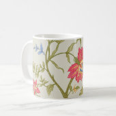 Seamless pattern with stylized ornamental flowers koffiemok (Voorkant links)
