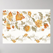 Seamless pattern with stylized ornamental flowers poster (Voorkant)