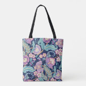 Seamless pattern with stylized ornamental flowers  tote bag (Achterkant)