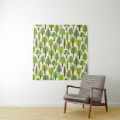 Seamless pattern with trees. Summer Wandkleed (In situ)