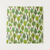 Seamless pattern with trees. Summer Wandkleed (Voorkant)