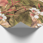 Seamless pattern with tropical leaves and flowers. cadeaupapier (Hoek)