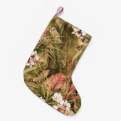 Seamless pattern with tropical leaves and flowers. kleine kerstsok (Voorkant (Hangend))