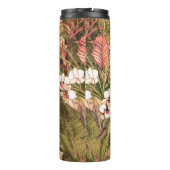 Seamless pattern with tropical leaves and flowers. thermosbeker (Achterkant)