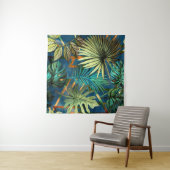Seamless pattern with tropical leaves and geometri wandkleed (In situ)