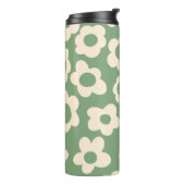 Seamless pattern with vintage vintage groovy flowe thermosbeker (Gedraaid links)