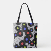 Seamless pattern with vinyl records and notes. tote bag (Achterkant)