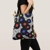 Seamless pattern with vinyl records and notes. tote bag (Dichtbij)