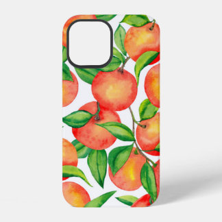 Seamless pattern with watercolor mandarin fruit an iPhone 12 hoesje