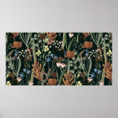 Seamless pattern with wild and dried flowers. Autu Poster (Voorkant)