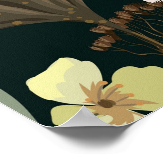 Seamless pattern with wild and dried flowers. Autu Poster (Hoek)