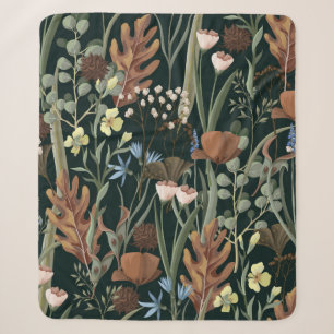 Seamless pattern with wild and dried flowers. Autu Sherpa Deken