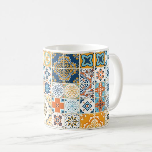 Seamless pattern with with Portuguese tiles. illus Koffiemok (Voorkant rechts)