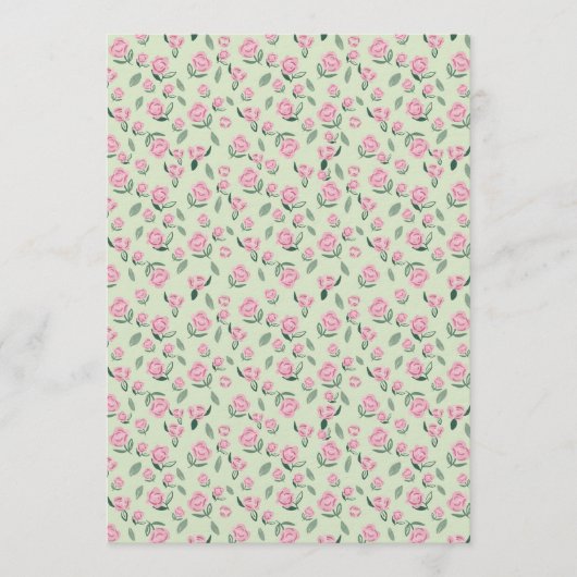 Seamless Pink Rose Watercolor Pattern Kaart (Voorkant)