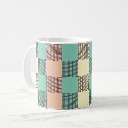 Seamless plaid pattern   koffiemok (Voorkant links)