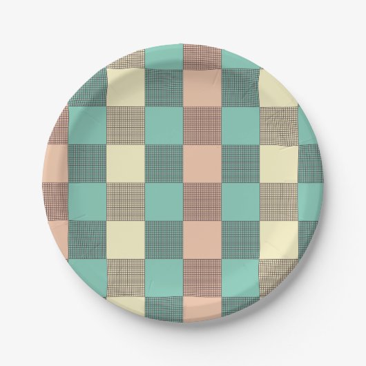 Seamless plaid pattern   papieren bordje (Voorkant)