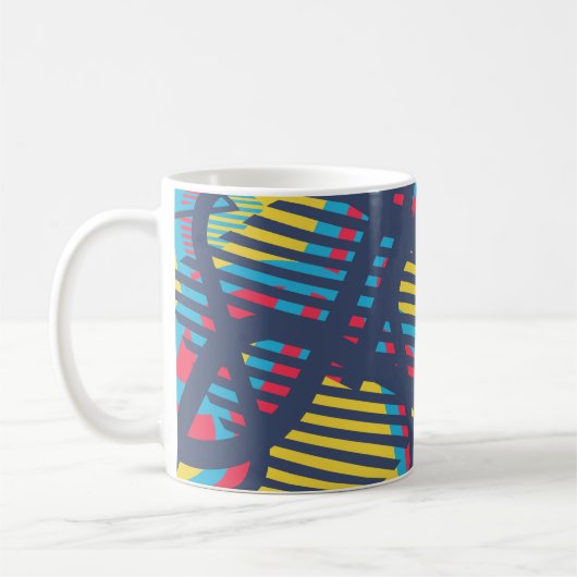 Seamless Pop Art Pattern. Abstract Color Texture w Koffiemok (Links)