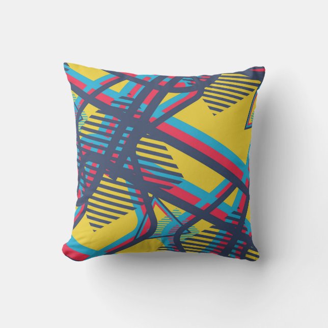 Seamless Pop Art Pattern. Abstract Color Texture w Kussen (Voorkant)