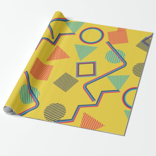 Seamless Pop Art Pattern. Abstract Colorful Textur Cadeaupapier (Uitgerold)