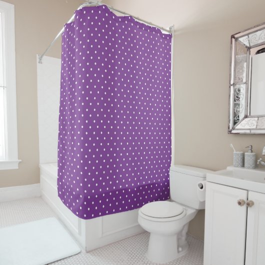 Seamless purple background polka dot pattern  douchegordijn (In situ)
