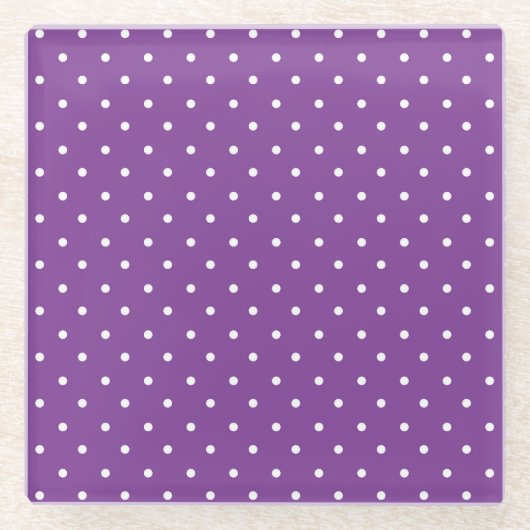 Seamless purple background polka dot pattern  glazen onderzetter (Voorkant)