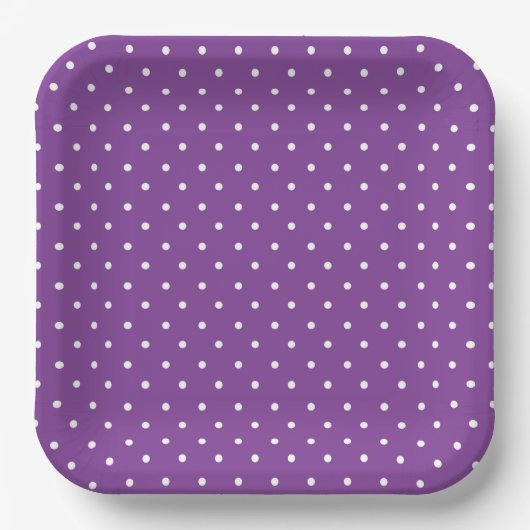 Seamless purple background polka dot pattern  papieren bordje (Voorkant)