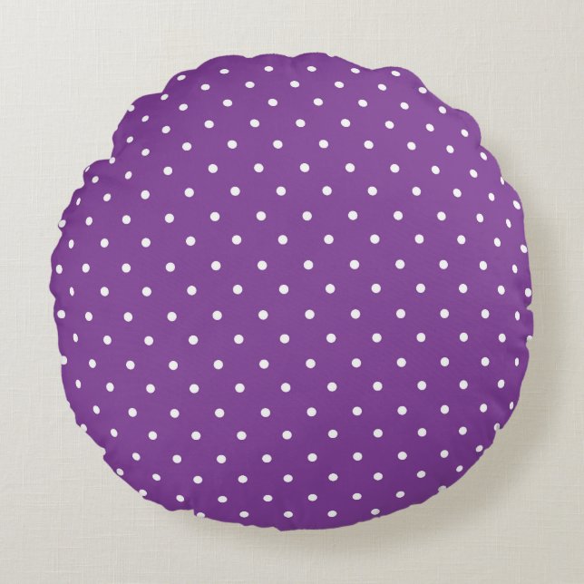 Seamless purple background polka dot pattern  rond kussen (Voorkant)