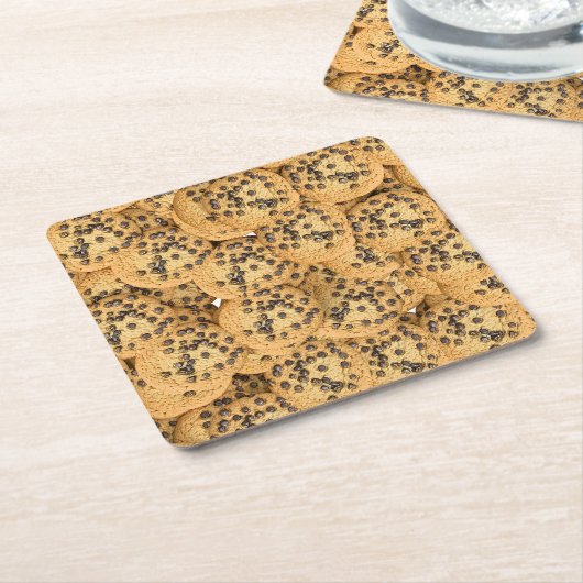 Seamless Realistic Cookie Pattern Coasters Kartonnen Onderzetters (Schuin)