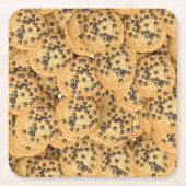 Seamless Realistic Cookie Pattern Coasters Kartonnen Onderzetters (Voorkant)