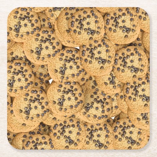 Seamless Realistic Cookie Pattern Coasters Kartonnen Onderzetters (Voorkant)