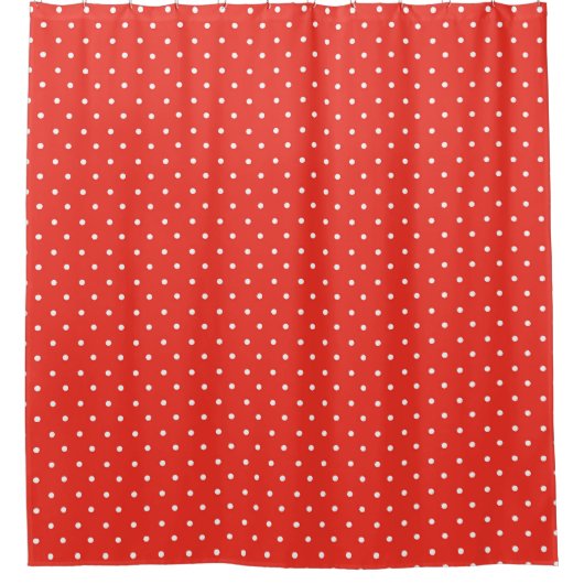 Seamless red background polka dot pattern douchegordijn (Voorkant)