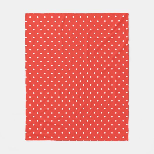 Seamless red background polka dot pattern fleece deken (Voorkant)
