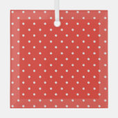 Seamless red background polka dot pattern glas ornament (Voorkant)