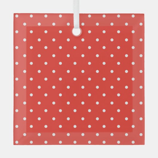 Seamless red background polka dot pattern glas ornament (Voorkant)