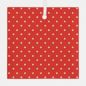Seamless red background polka dot pattern glas ornament (Achterkant)