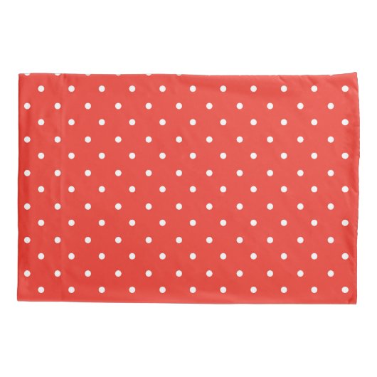 Seamless red background polka dot pattern kussensloop (Achterkant-Links)