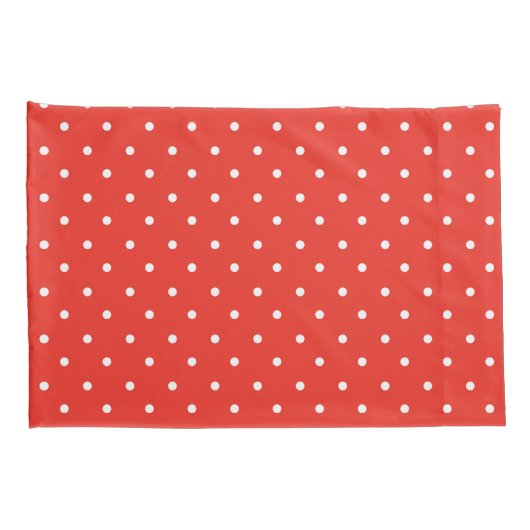 Seamless red background polka dot pattern kussensloop (Achterkant-Rechts)