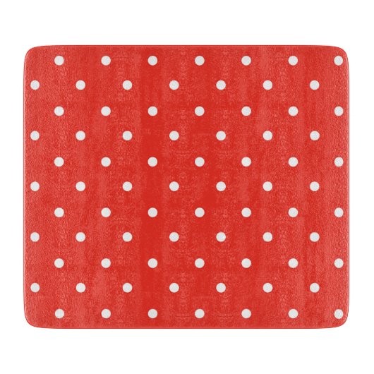Seamless red background polka dot pattern snijplank (Voorkant)