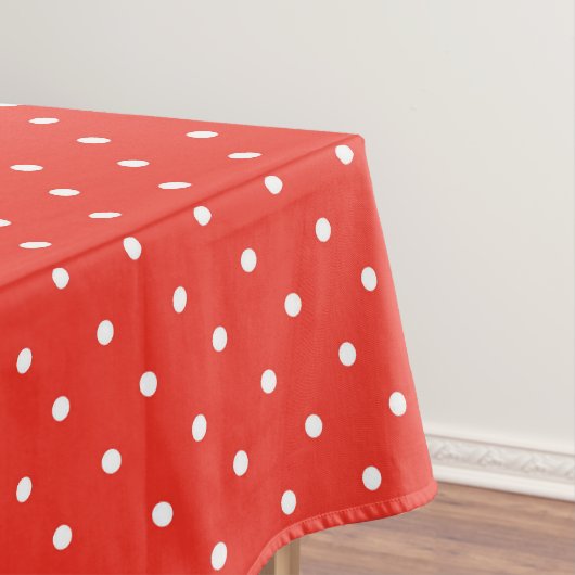 Seamless red background polka dot pattern tafelkleed (Voorbeeld)